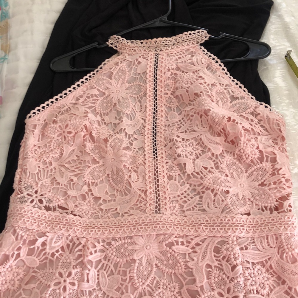 Lipsy London pink wedding summer halter dress 12